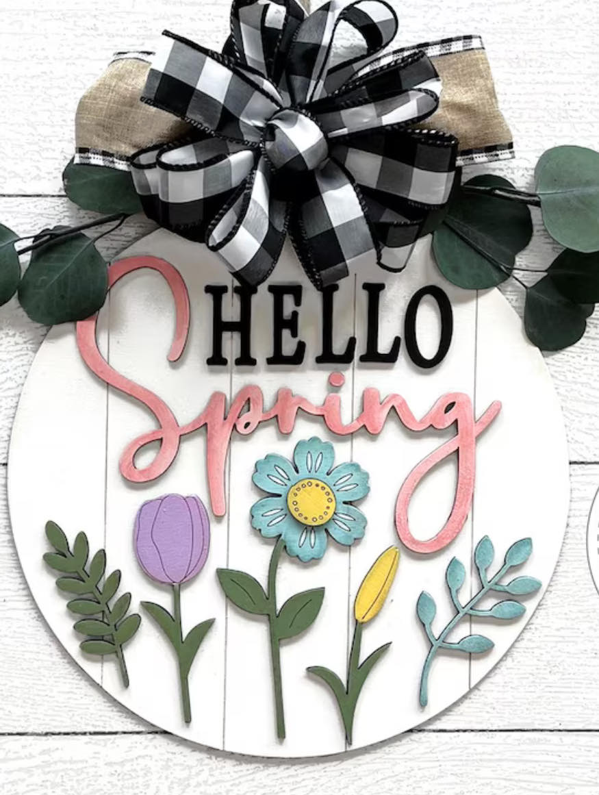 Hello Spring Door Hanger