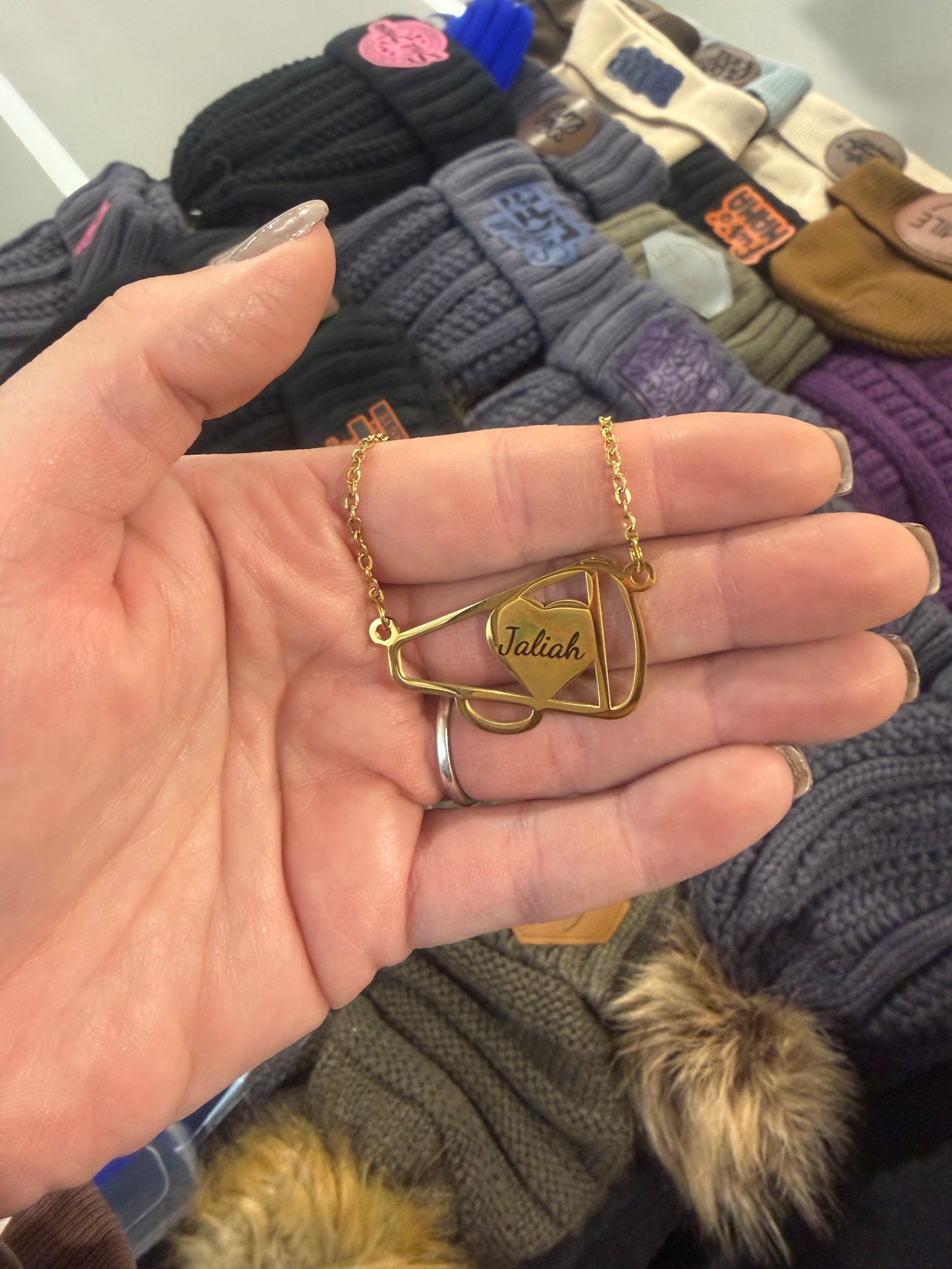 Lg Cheer Megaphone Necklace