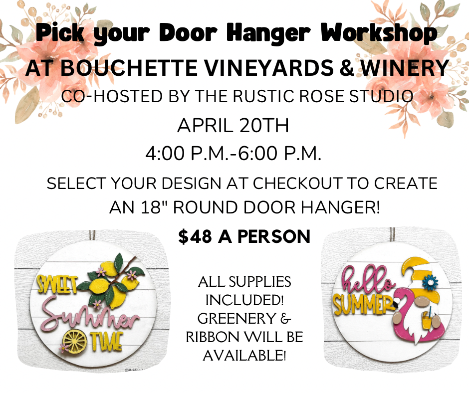 Door Hanger Workshop at Bouchette Vineyards