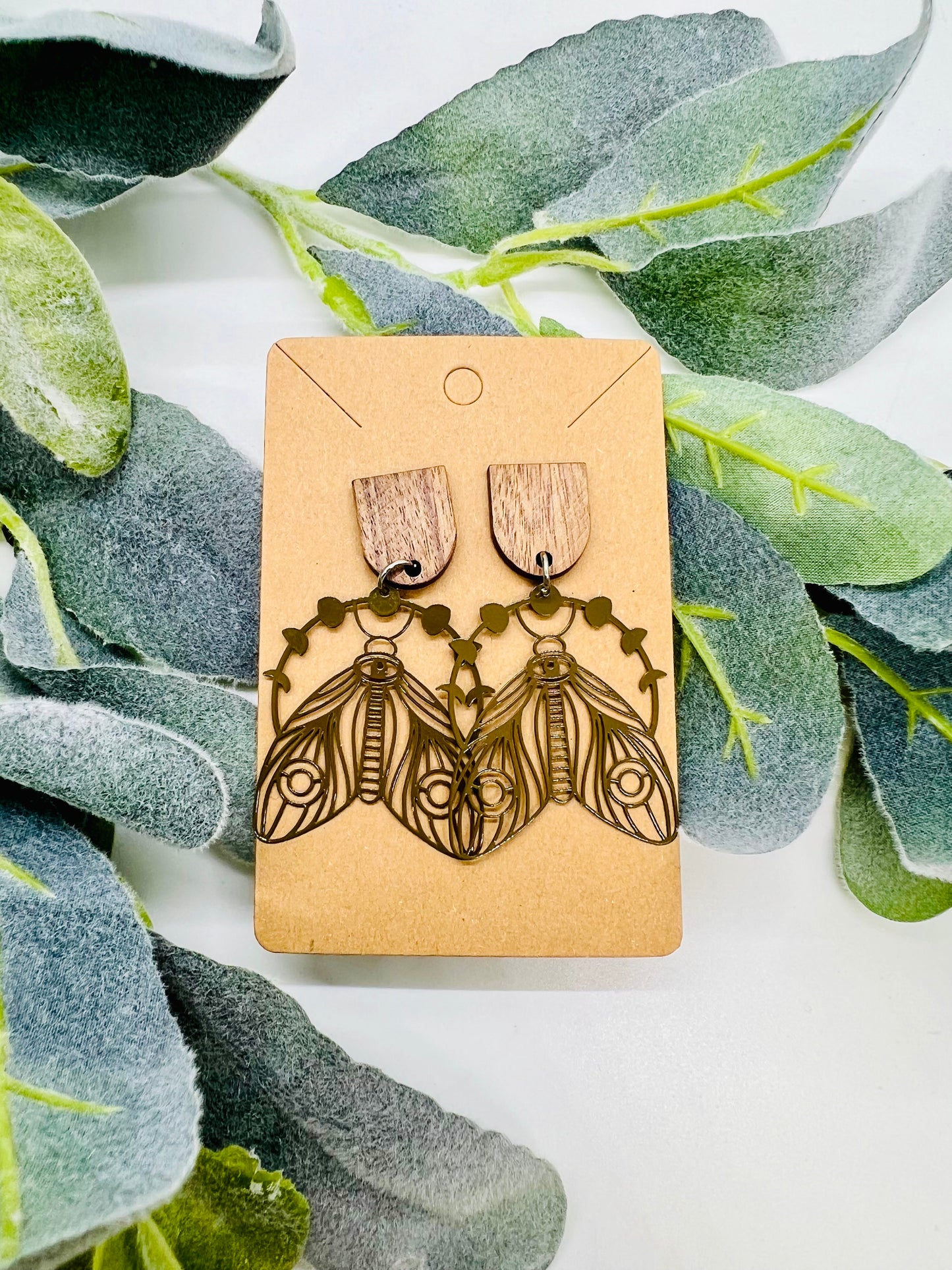 Wood/Metal Earrings