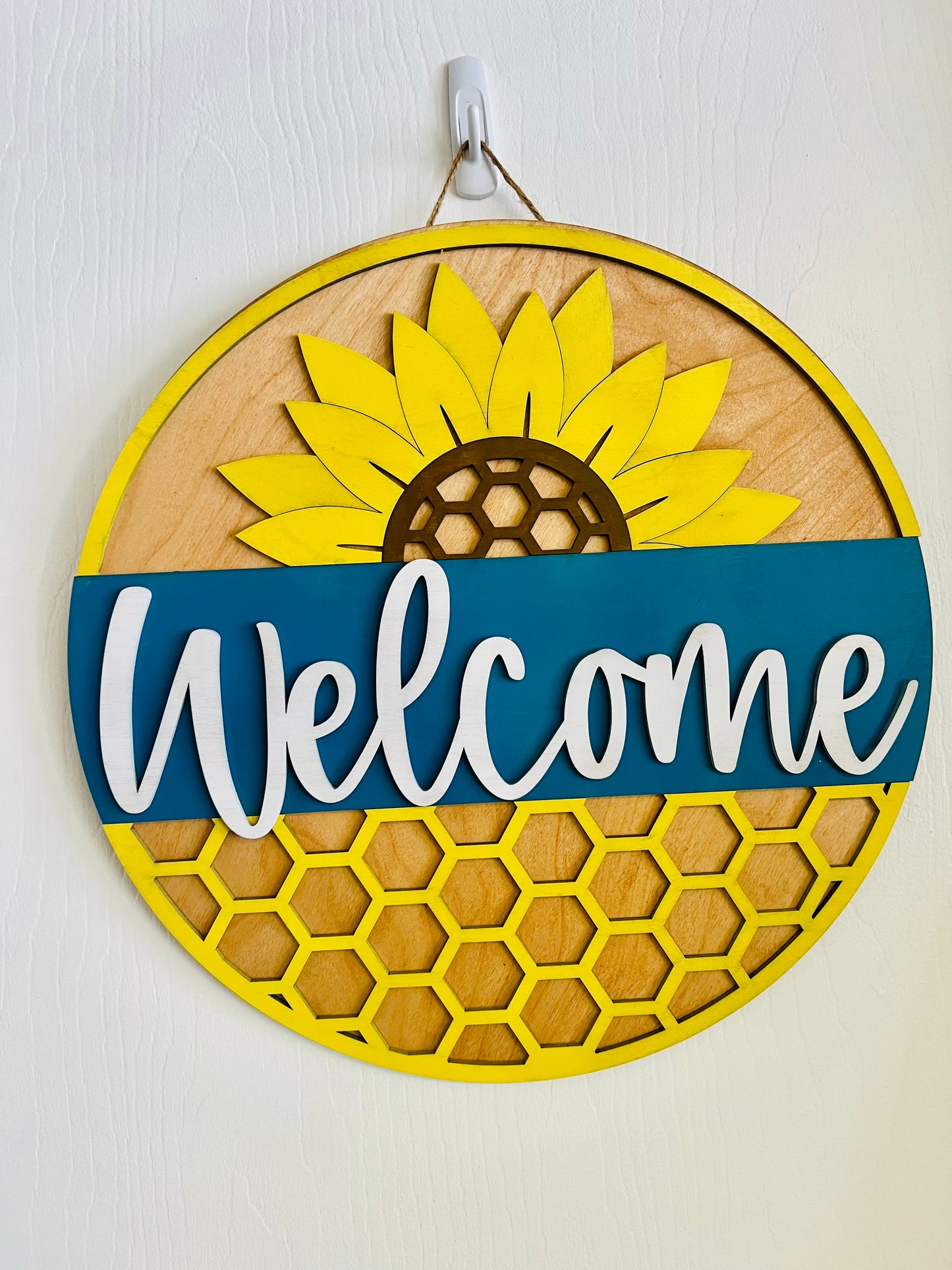 Sunflower Welcome door hanger