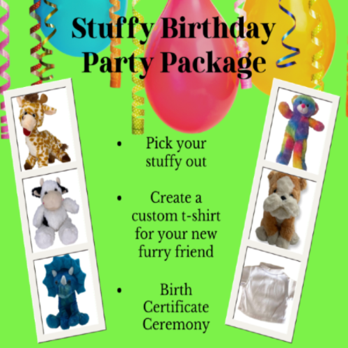 Stuffy Birthday Party Package -Reserve Time/Date First
