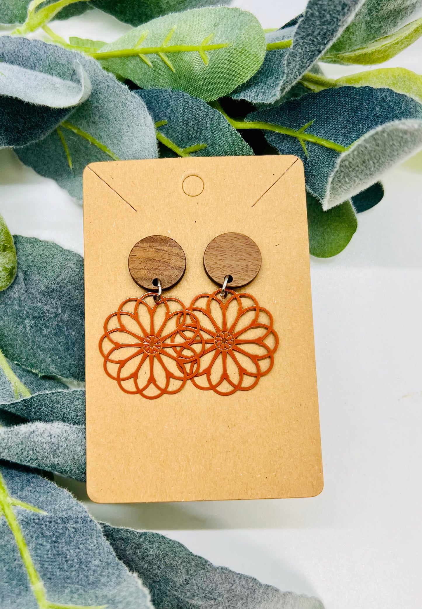 Wood/Metal Earrings