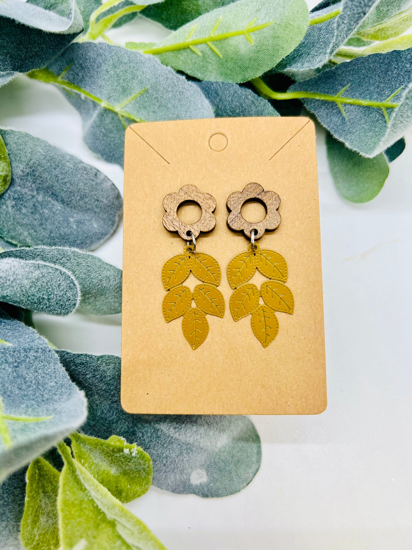 Wood/Metal Earrings