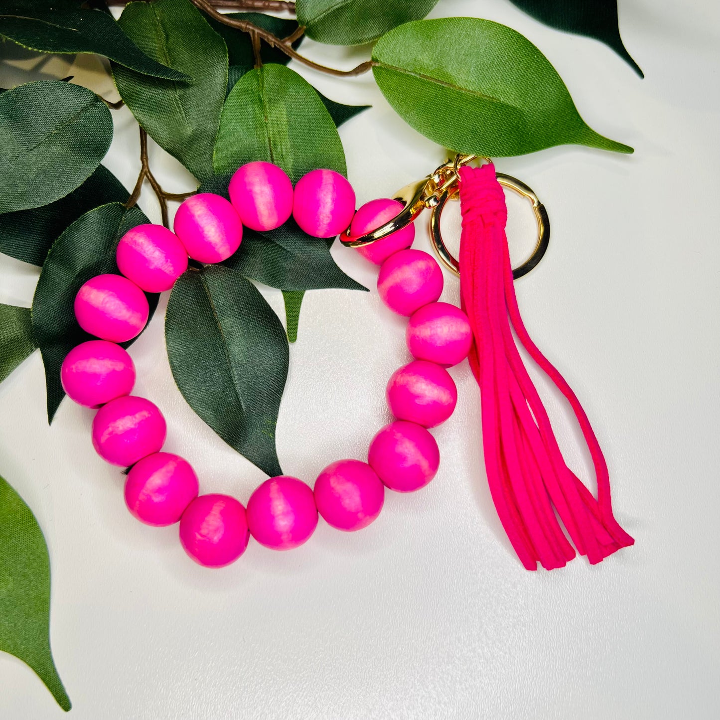 Hot Pink Keychain Wristlet