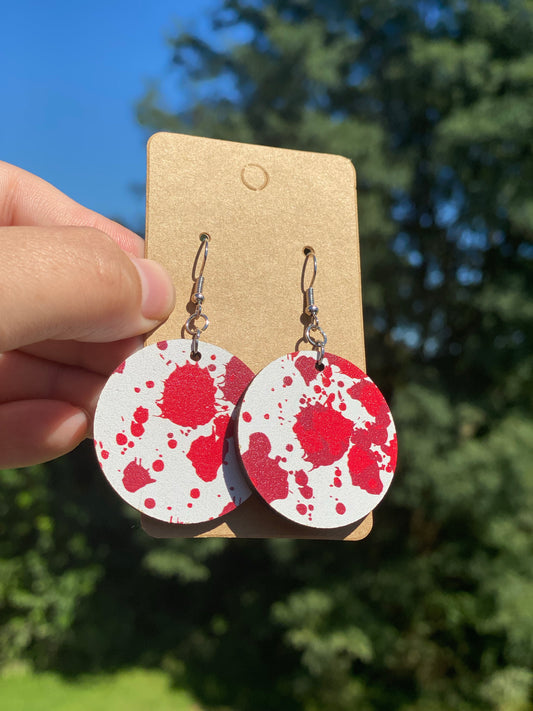 Blood splatter earrings