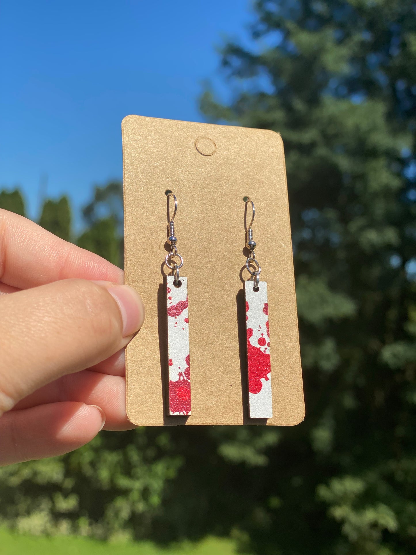 Blood splatter earrings