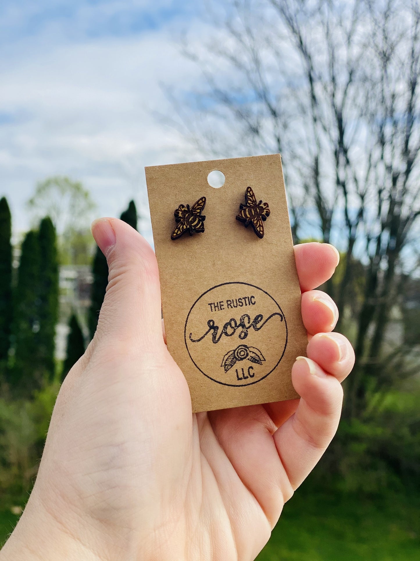 Bee stud earrings