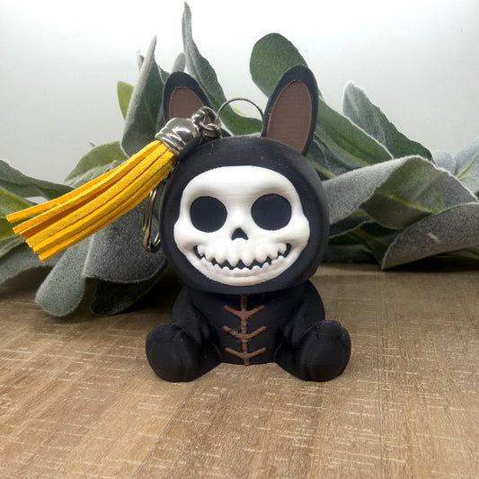 Skeleton Bunny Fidget Keychain