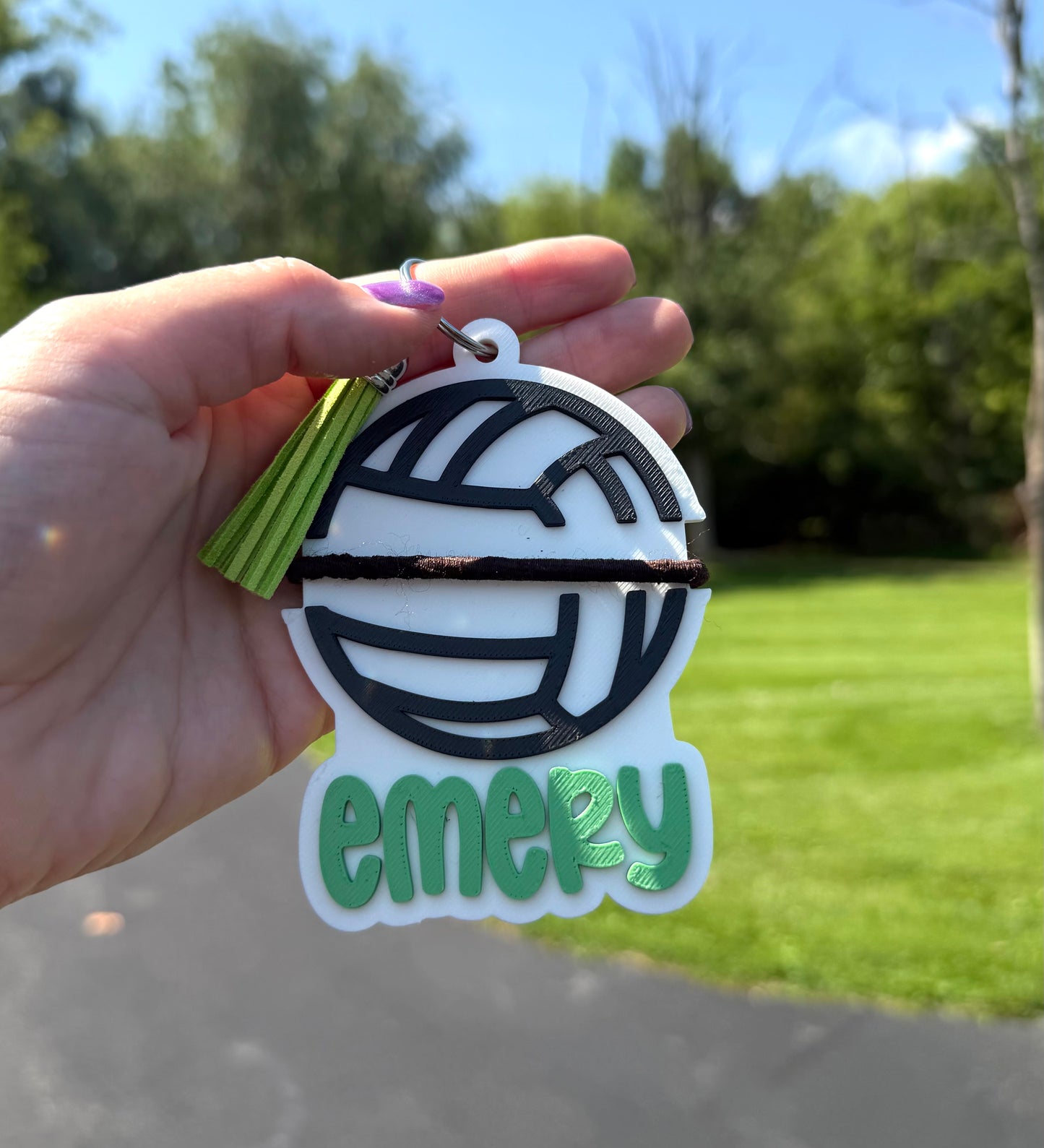 Sports Hair Tie Holder Keychains