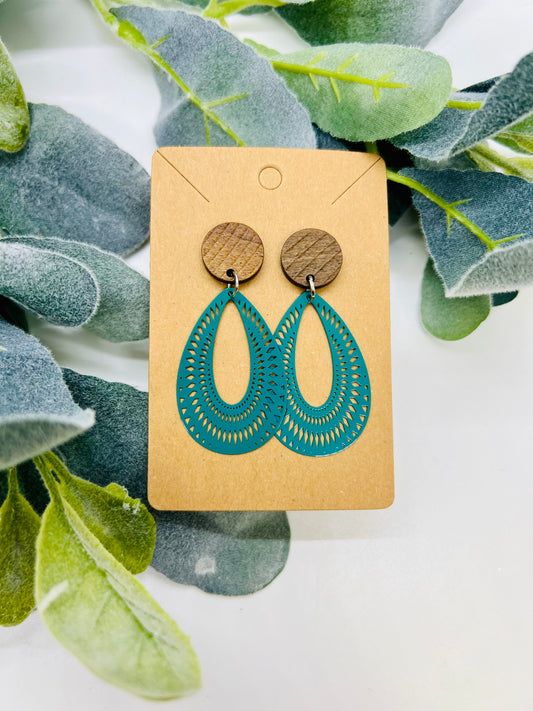 Wood/Metal Earrings