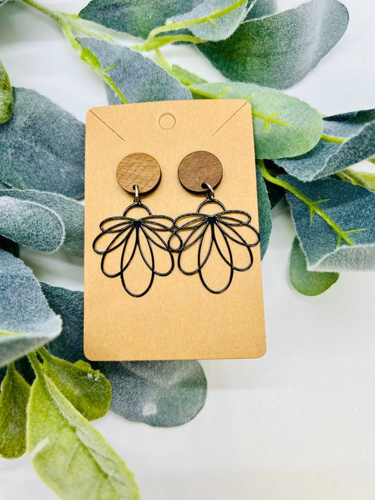 Wood/Metal Earrings