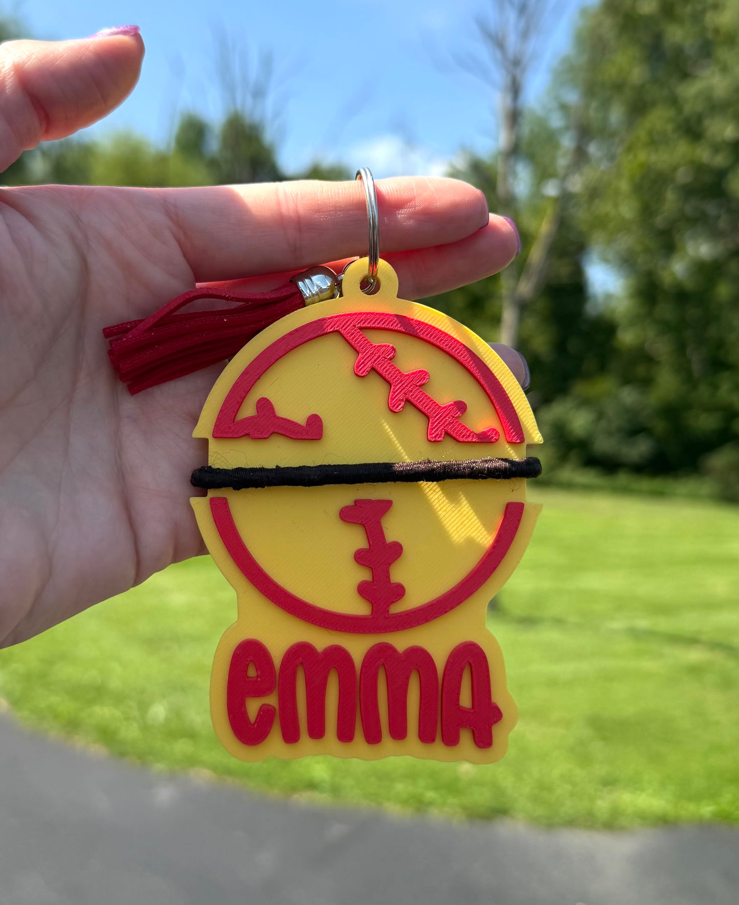 Sports Hair Tie Holder Keychains