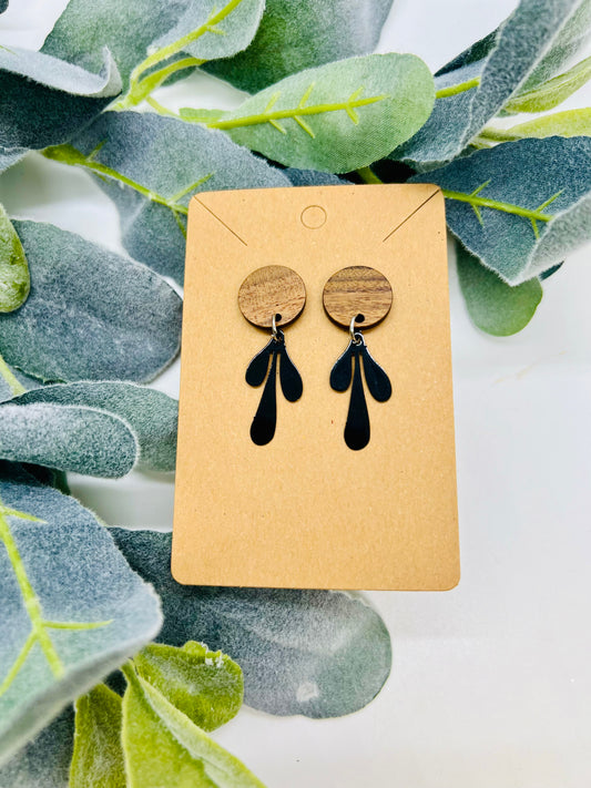 Wood/Metal Earrings