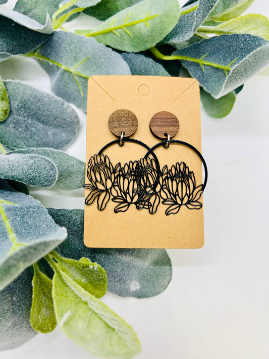 Wood/Metal Earrings