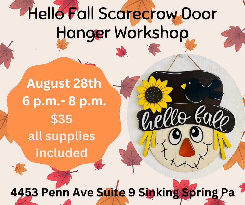 Hello Fall Scarecrow Door Hanger Workshop