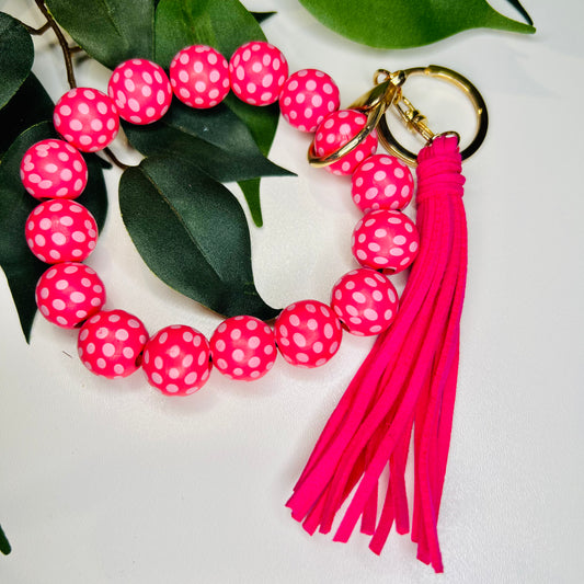 Poka Dots Keychain Wristlet