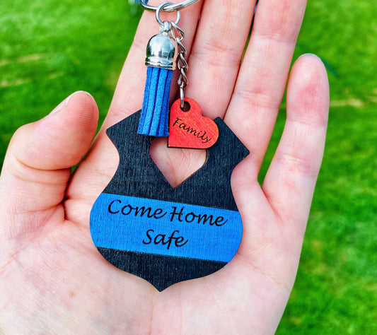 Police badge keychain