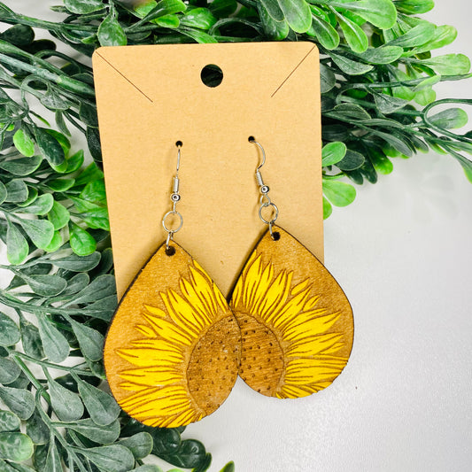 Sunflower Teardrop Earrings